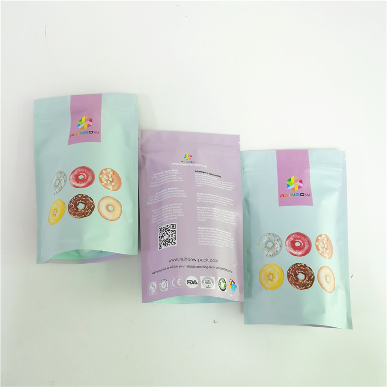 Doypack Pouch Candy Packaging Bag With Foil For Snack / Donut