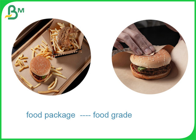100% Waterproof 50gr 60gr 70gr PE Coated Brown Kraft Paper For Food Packaging