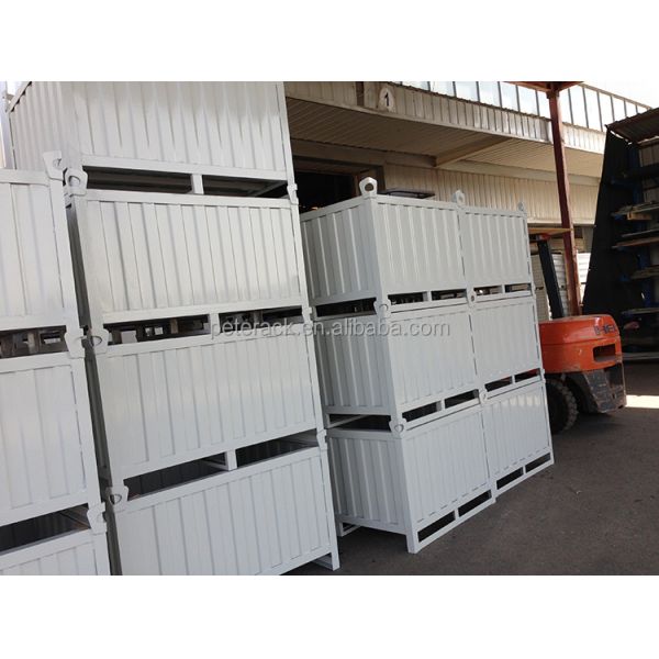 Folding Stackable Wire Mesh Pallet Cage , Warehouse Wire Mesh Storage Cage