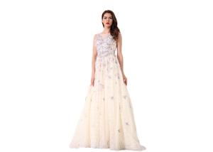 Wholesale Flower Embroidery Ladies Evening Dresses , Saudi Arabic Maxi Party Dress from china suppliers