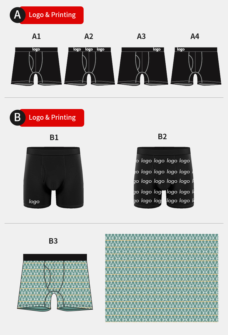 Custom Logo Cotton Men Underwear Plus Size Breathable Boxer Briefs