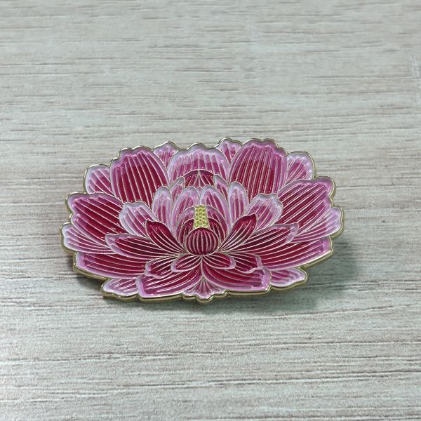 Blue Vase-Shaped Enamel Pins with White Floral Pattern – Oriental Style badge pins