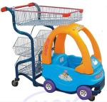 Commercial Cute Kids Play Shopping Trolley Zinc Plated With Baby Car