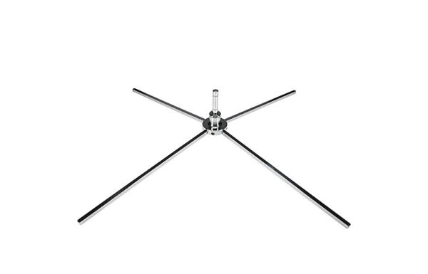 Sliver Chrome Coated Indoor Flag Pole Base , Solid 4 Leg Cross Base For Outdoor