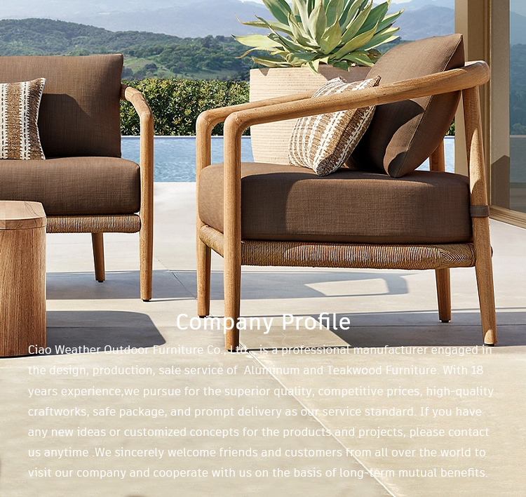 Modern Design Outdoor Teak Wood Patio Furniture Set Luxury Leisure Garden Sofa Set Waterproof Sun Patio Set