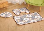 polyester 3x bathroom non slip mat bath set pedestal toilet lid cover absorbent