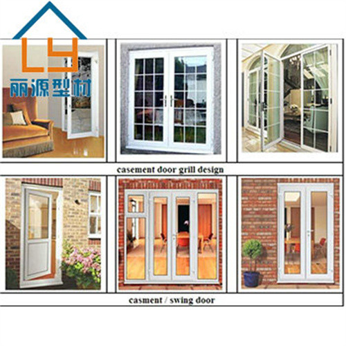 European Style Low Threshold Upvc French Door For Housing Decoration