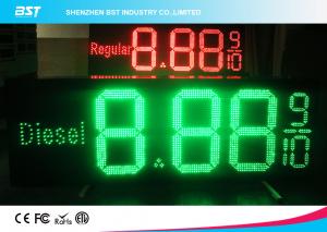 China Low Voltage 12v Digital Gas Station Led Price Sign Display , Red / Green on sale