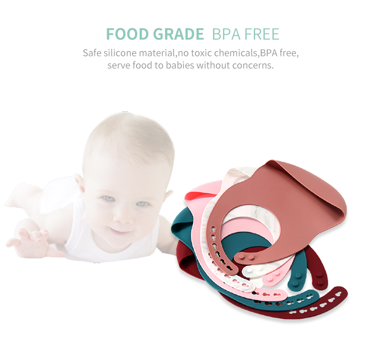 Toddler Feeding Silicone Baby Bib BPA Free Soft With Food Catcher