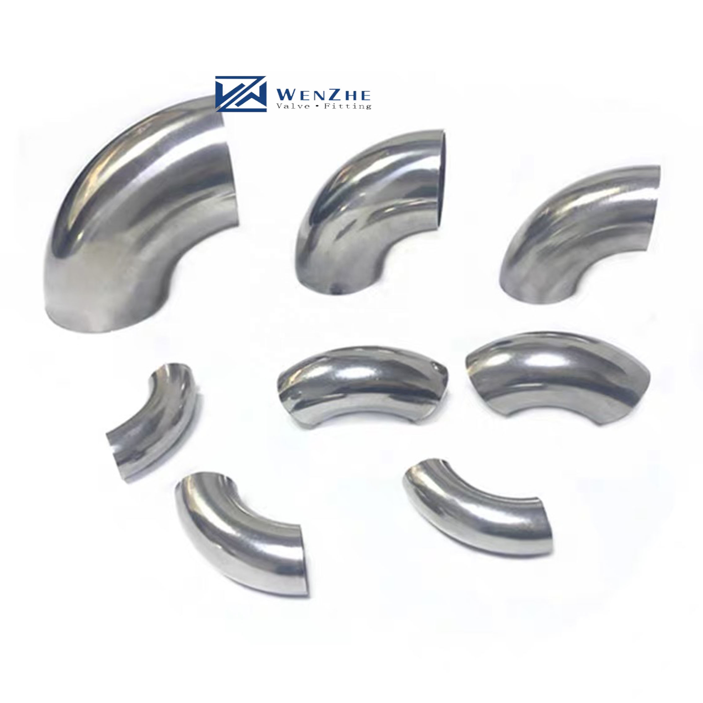 OEM Supported Stainless Steel 304 316 Curves Weld Pipe Elbow 90 180 Degree Bends 3A DIN