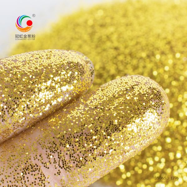 PET Gold Series Glitter Powder 1/8" Hexagon for Screen Printing