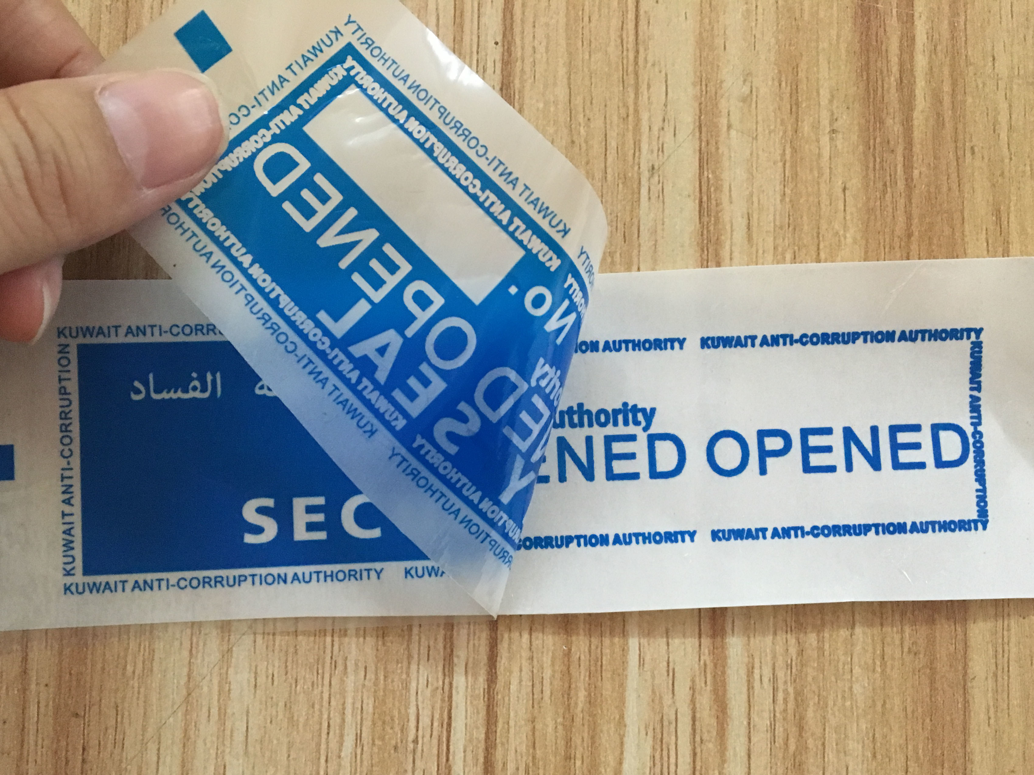 Double Two Layer Tamper Evident Security Labels With Yellow VOID Stickers