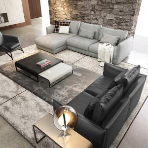 Wholesale Apartment / Star Hotel Bedroom Furniture Fabric Sectional Sofa Set Modern Style from china suppliers