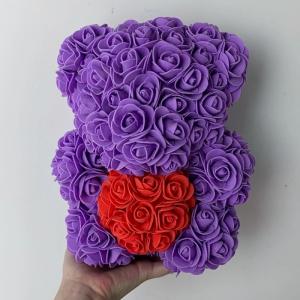 Wholesale 2020-2021 Valentines Day Small Rose Bear 25cm Rose Bear With Heart from china suppliers