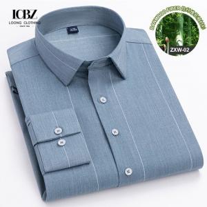 China Comfortable Non-Iron Shirts LCBZ Men's Bamboo Fiber Printed Long Sleeve Casual Shirt on sale