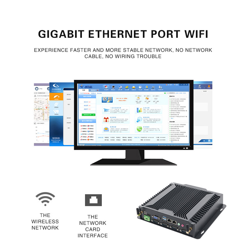 Embedded Fanless Industrial Pc Windows 10 Mini Computer