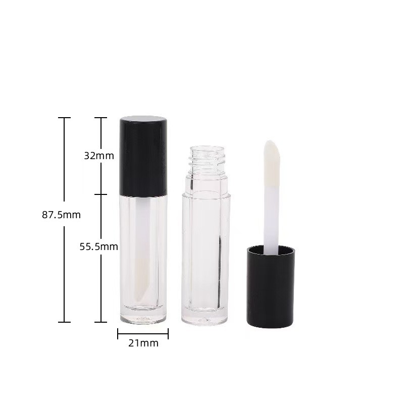 Square Plastic Lip Glaze Tube Simple With Brush And Printable Logo