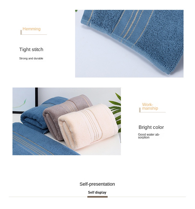 Chinese Cooling Antipilling Towels Thicken and Soften for Home Face Cloth Towel
