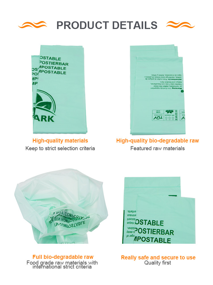 Intercon Pack Plastic Packaging Bag Biodegradable Cornstarch Carrier Bags