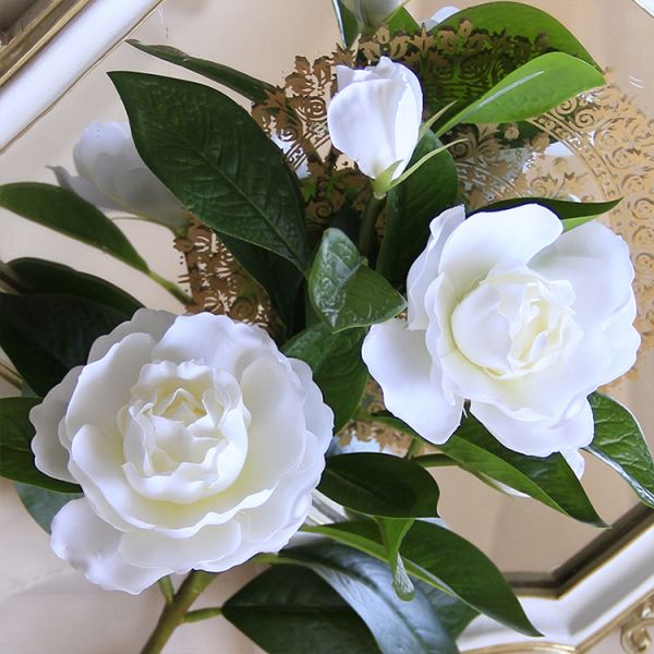 Custom Silk Artificial Gardenia Flowers Bouquet Arrangements