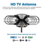 75Ohm UHF VHF Yagi Antenna 150 Mile Range External Tv Aerial