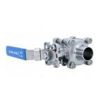 Steel SUS304 Sanitary Ball Valves Clamp Three Piece Ball Valve DIN Weld Thread