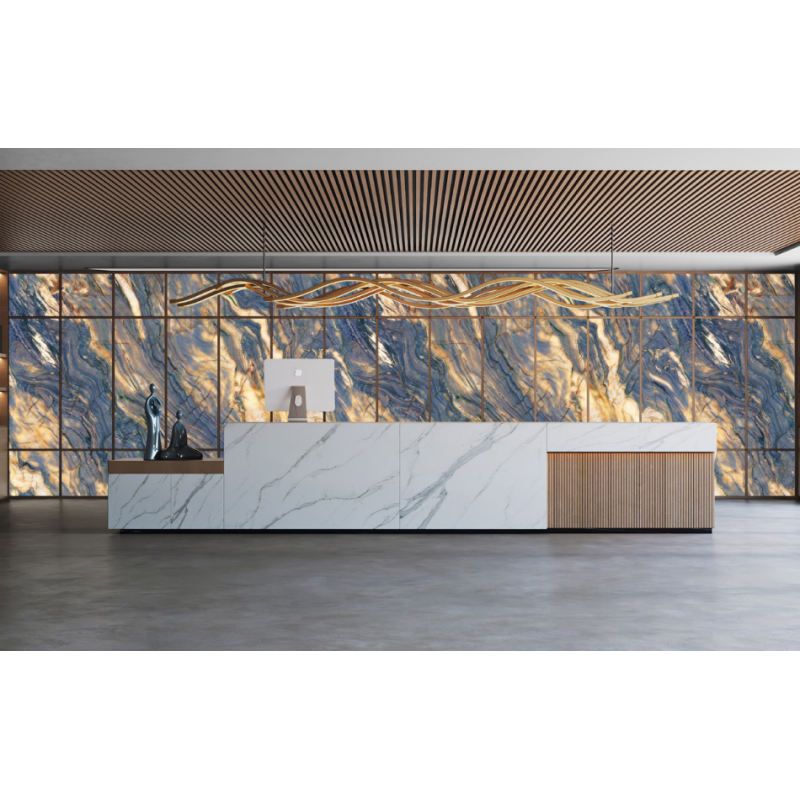 Luxury 3D Printed Stone Feature Wall Panel Ultra HD TV Background