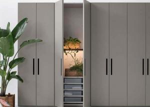 Wholesale 18MM Board Compact Bedroom Wardrobe Closets With Drawers Lacquer Finish Swing Doors from china suppliers