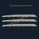 Stainless Steel Reciprocating Saw blade 9"x19mmx5T,Cutting Wood,Frozen Meat