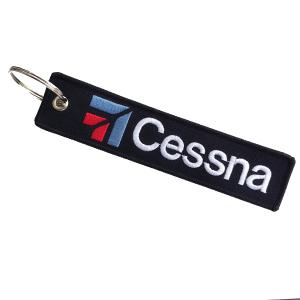 Wholesale Cessna Letters Fashion Trinket Double Sided Embroidery Metal Keychain Airline gift crew use key chains from china suppliers