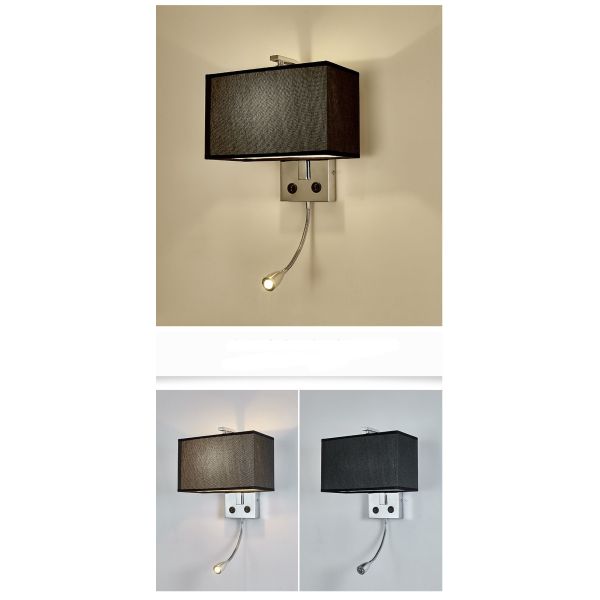 E27 holder wall lamp Chinese style with switch bedside wall lamp square reading wall light villa hotel project