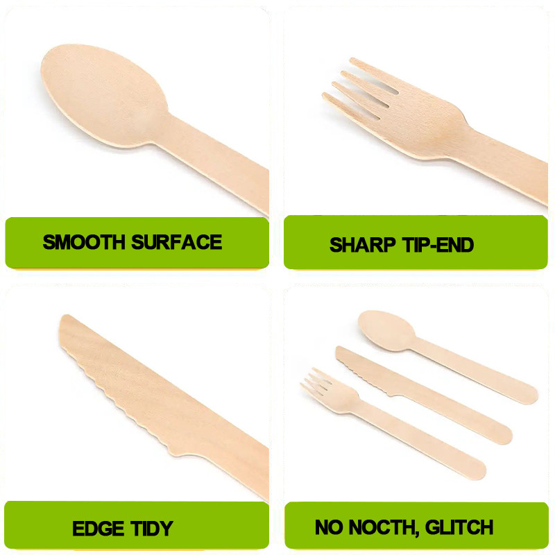 Disposable Packing Mini Cutlery Set Wooden Wooden Fork / Knife And Paper Napkin Set