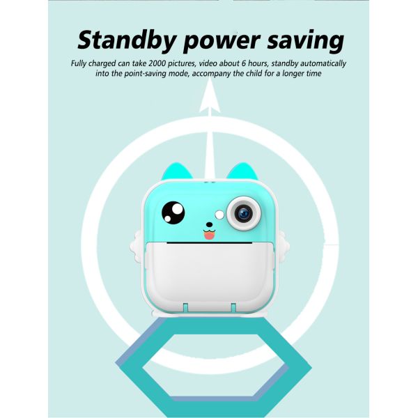 2.4inch IPS Screen Child Camera with Thermal Printer Instantly Print Photos and Record Videos