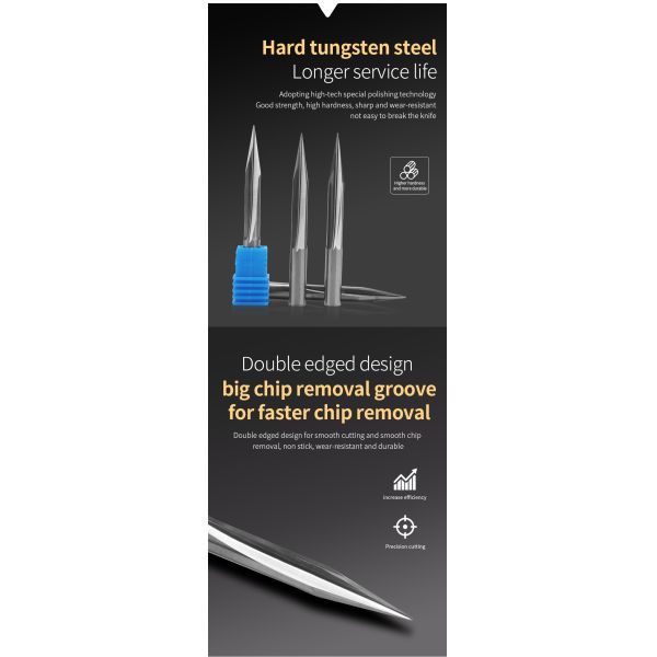 Tip 0.2 Degreel5 Shank 6mm Half Straight Slot Tungsten Steel Engraving Cnc Bits for Wood Carving v Bit
