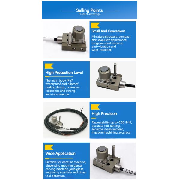 Makinopc Automatic Tool Setting Detector CNC Tool Sensor Precision MP11-10 Jade Carving Machining Center Tool Setting
