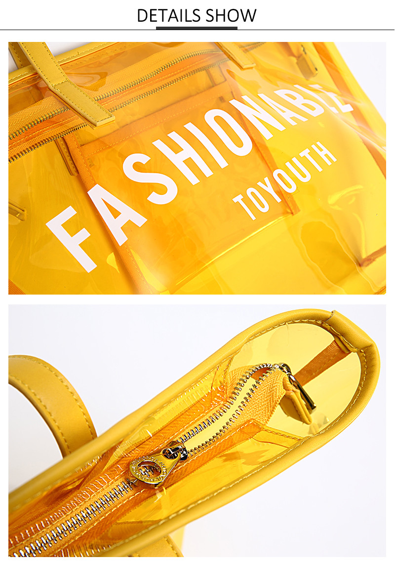 Large Transparent PVC Shoulder Handbag For Women Travel