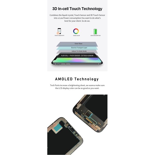 TFT Incell Cell Phone OLED Screen For Iphone X XR 11 6 6s 7 8 7P 8P