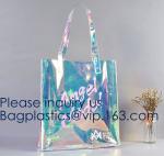 Travel Shopping Shoulder Bags, TPU, PVC, EVA, Soft Handle Women Transparent