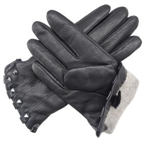 Wholesale 100% Handmade Deer Leather Gloves , Womens Black Leather Driving Gloves from china suppliers