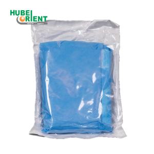 Wholesale FDA AAMI PB70:2012 Level-3 45gsm SMS Knitted Cuffs Dark Blue Surgical Gown from china suppliers