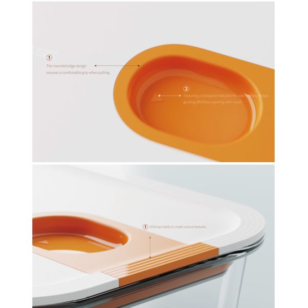 IKOO New arrival One-Handed Opening Leak-proof Glass Food Container
