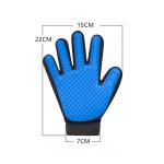 Silicone Pet Hair Remover Glove Blue Cat Brushing Glove For Small Animals