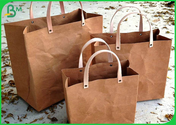 Washable And Tearable Soft Kraft Paper For Grocery Bag 0.55mm Thickness