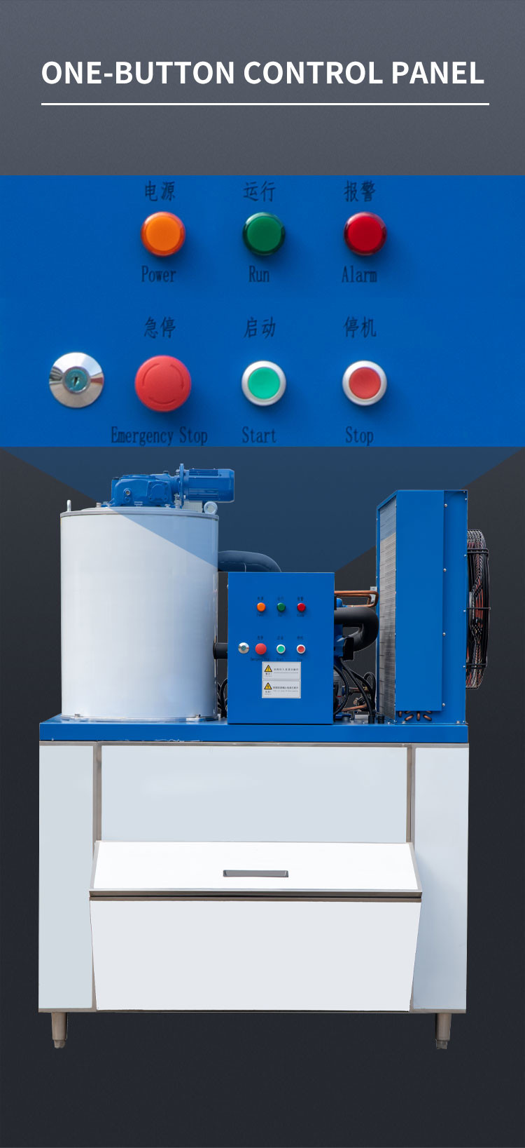 1000kg/24h Flake Ice Maker Machine Commercial 400kg Ice Maker For Snow Cones