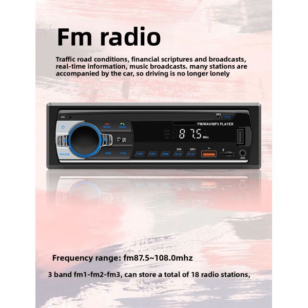 Creatall In-Stock Car MP3 Player with BT Wireless Connection USB Interface FM Radio-New Cross-Border Product