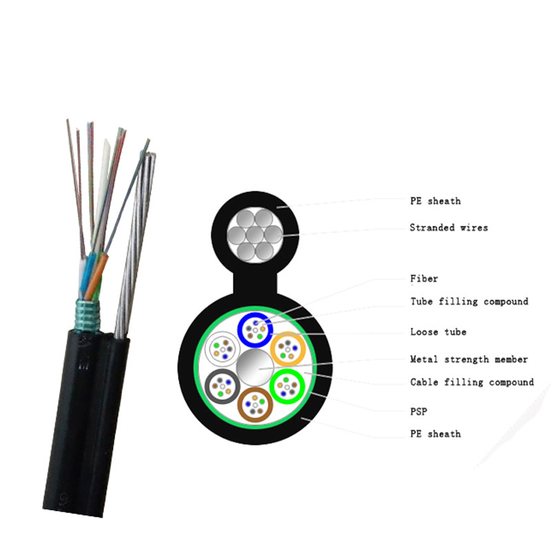 36 Fiber Waterproof PE Jacket GYTC8S Optical Wire Cable