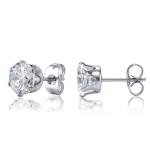 Yellow Gold Plated Stainless Steel Trendy Stud Earrings For men and Women Inlaid