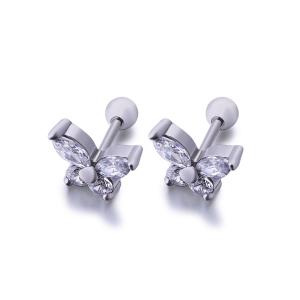 Wholesale New design korea style butterfly zircon stud earrings for girls from china suppliers