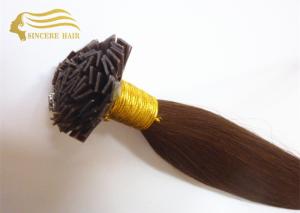Wholesale 20&quot; Dark Brown Pre Bonded Flat Tip Remy Human Hair Extensions 1.0 Gram / Strand For Sale from china suppliers