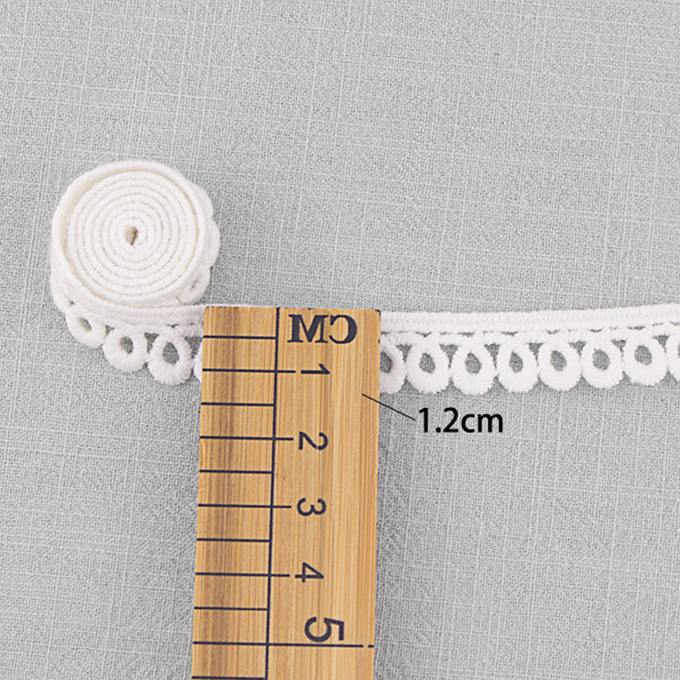 White Cotton Lace Trim Crocheted Water Soluble Ribbon For Women Garment Dress